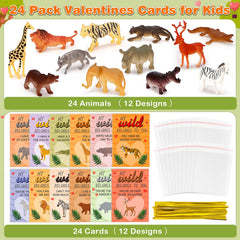 Hodurgyi animal figure toys paired with valentines cards spark interactive gifting