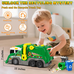 Hodurgyi garbage truck toy color bins for waste sorting practice