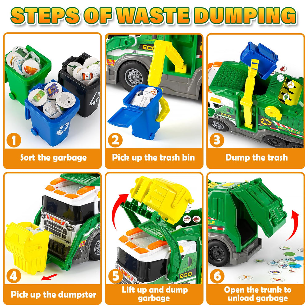 Hodurgyi garbage truck toy dump function with robotic arm in action