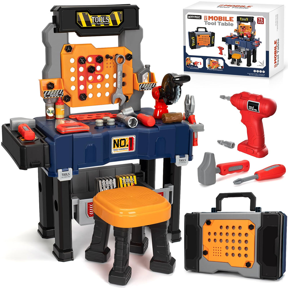 Hodurgyi kids tool bench with electric drill for imaginative play and hands-on learning