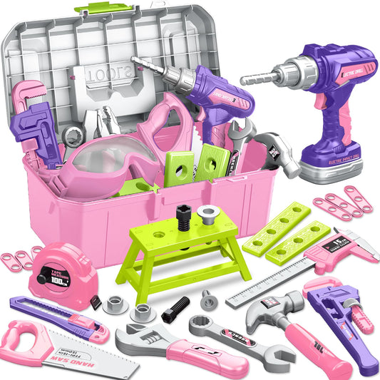 Hodurgyi kids tool set 46pcs portable toolbox for tidy, imaginative play