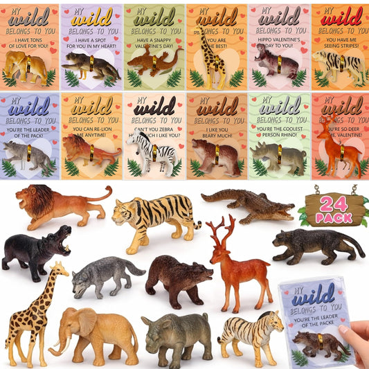 Hodurgyi kids valentines cards with animal toys for classroom exchanges and fun gifts