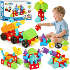 Hodurgyi magnetic foam blocks 50-piece pack in use for creative construction play
