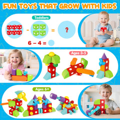 Hodurgyi foam blocks with colorful shapes rotate and connect for imaginative play