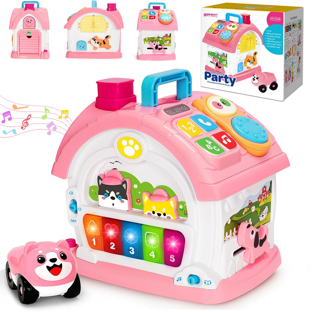 Hodurgyi Montessori learning house with alphabet buttons for early literacy exploration.