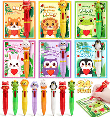 Hodurgyi valentines day pens with colorful animal designs for classroom gifts