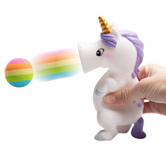 Hog Wild unicorn belly squeeze activating foam ball launch.