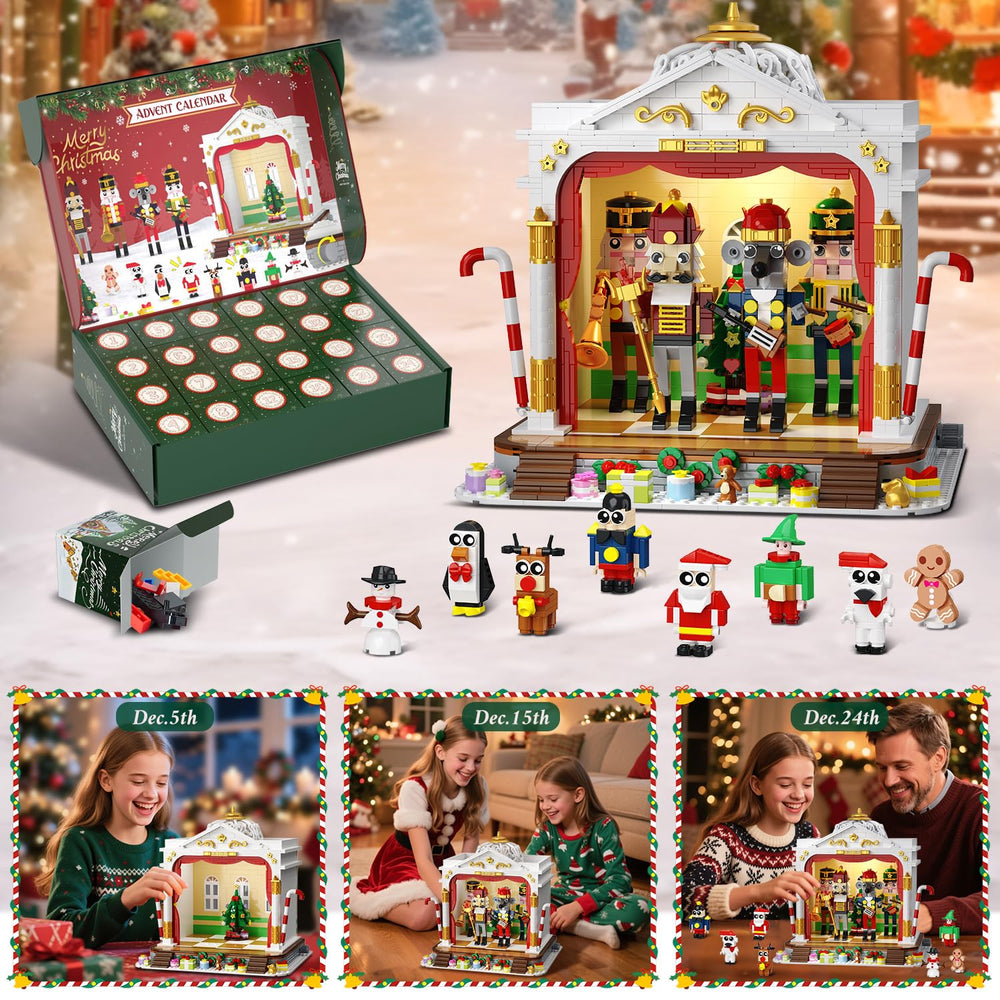 HOGOKIDS Nutcracker theater countdown with rotating center tree lights softly