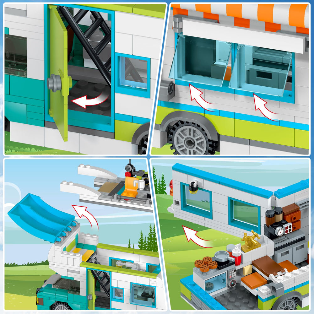 HOGOKIDS City Camper Van awning opens for shaded play areas.