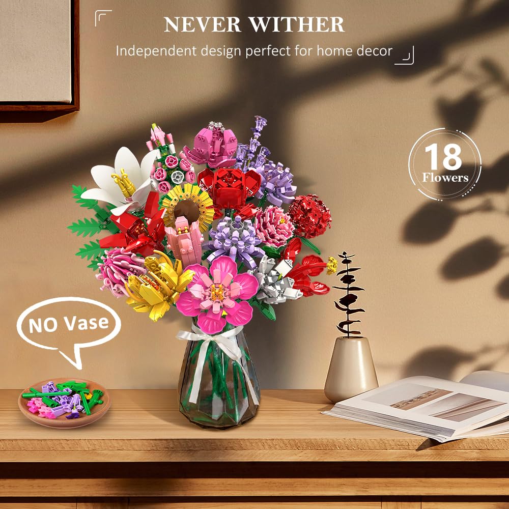 HOGOKIDS detailed building guide helps adults complete the flower design