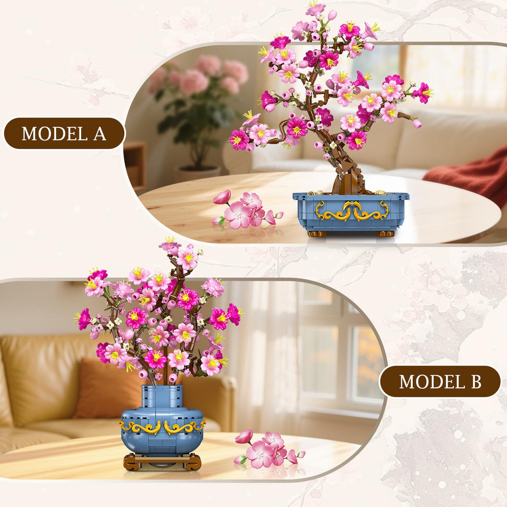 HOGOKIDS Cherry-Blossom Bonsai rectangular planter style for elegant home office