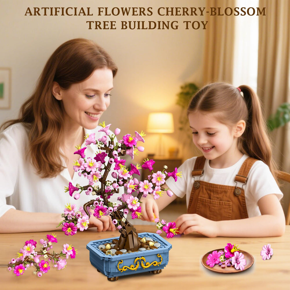 HOGOKIDS Cherry-Blossom Bonsai three trees in bloom for versatile display