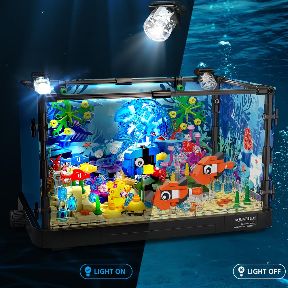 HOGOKIDS movable jellyfish and fish in a colorful reef scene, adding lifelike motion