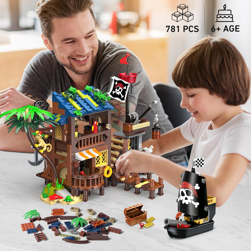 HOGOKIDS pirate wharf supply center inside with tavern decor for role-play.