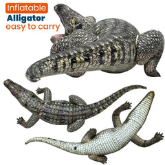 HOHQB lifelike inflatable alligator decor for outdoor pool parties and events.