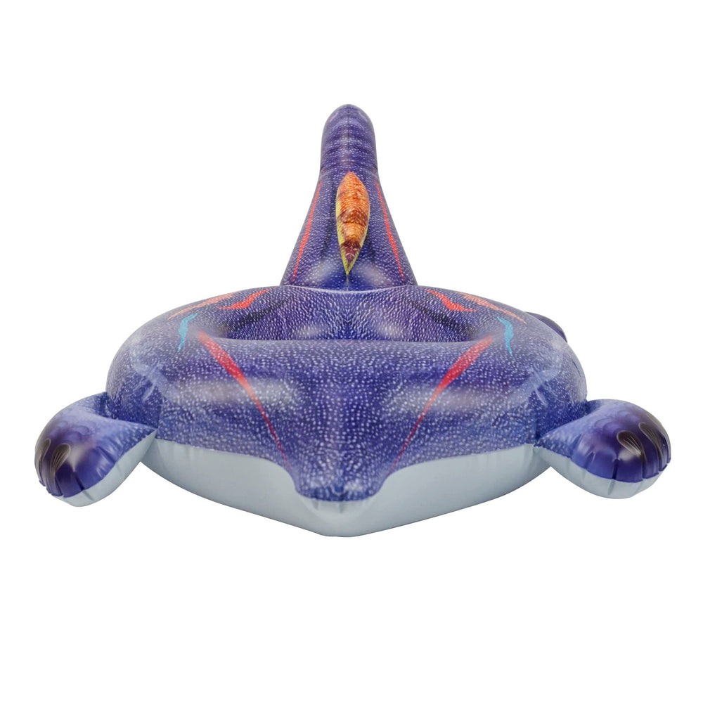 HOHQB Spinosaurus pool float side view demonstrates friendly design for kids aged 3–10