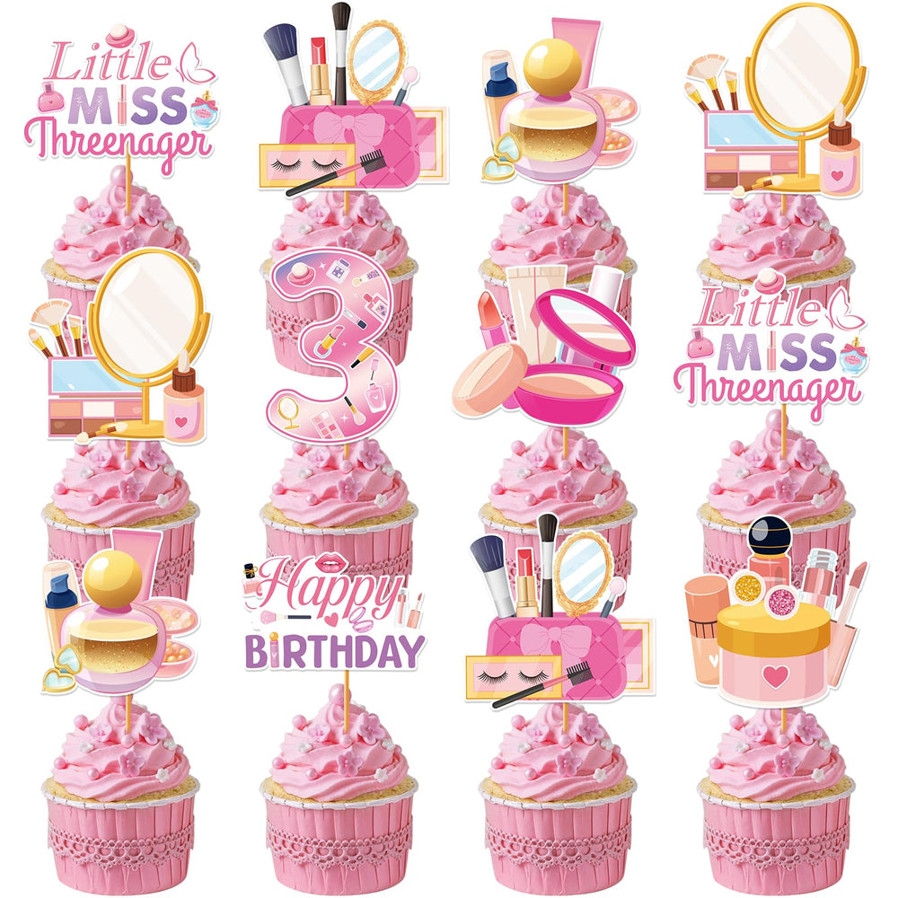 Hokinaa 40-piece birthday toppers set variety patterns for personalized party tables