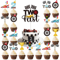 Hokinaa two fast cake topper large for instant party centerpiece.