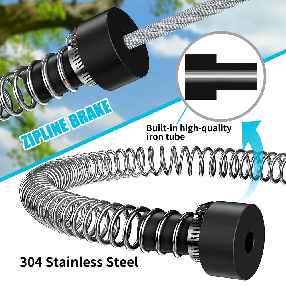 HOKINETY zipline spring brake provides smooth, controlled stops