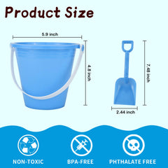 Holady 5-inch sand bucket close-up shows sturdy plastic for durable outdoor use.