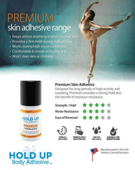 Hold Up Body Adhesive being removed easily after activity.