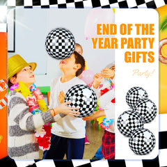 Hollowfly beach party decor idea using checkered balls for a playful vibe