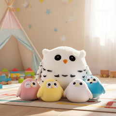 Hollowfly Easter Owls pastel blue baby owl 4 inch for imaginative play.