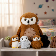 Hollowfly baby gray owl plush ready for playtime