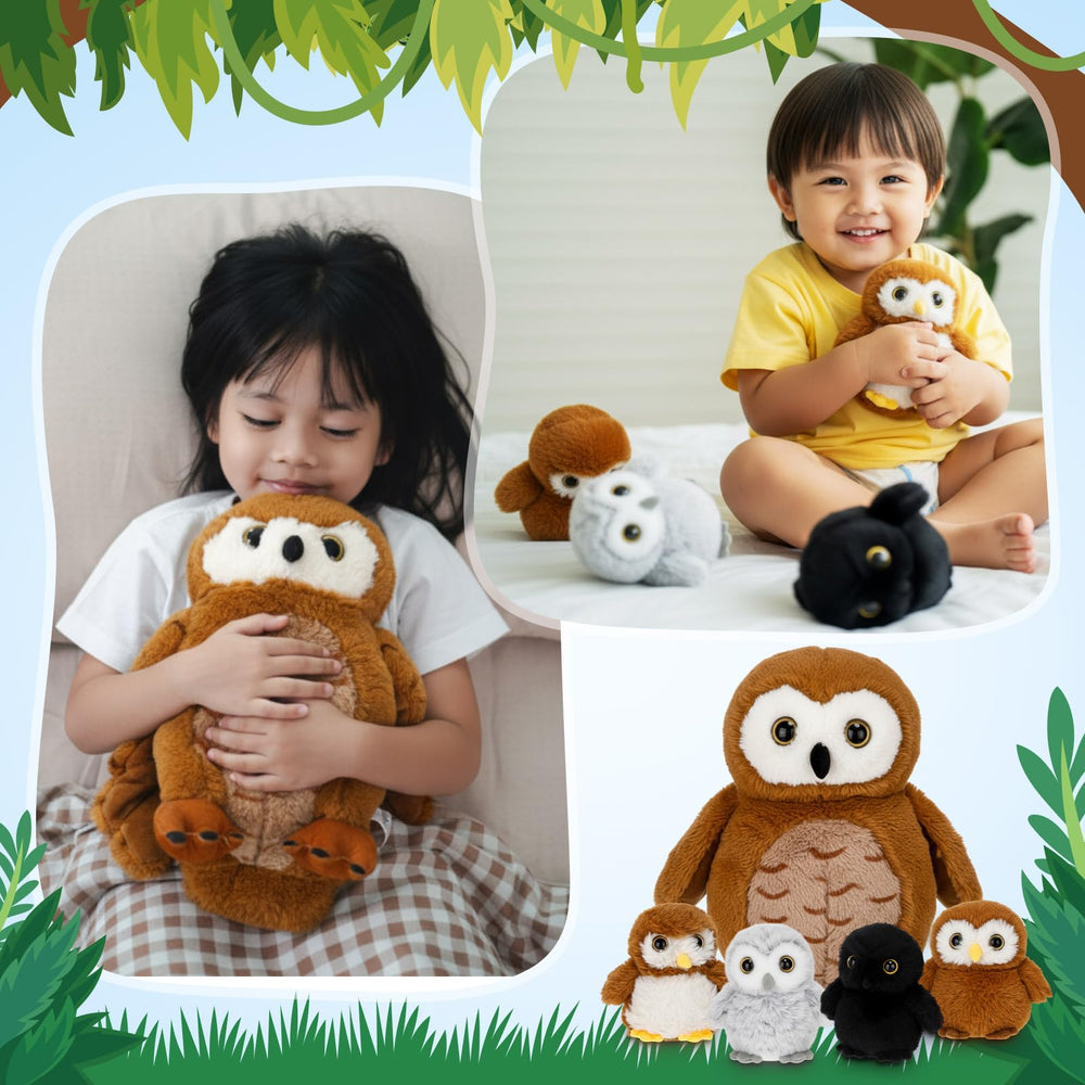 Hollowfly baby yellow owl plush in gentle colors