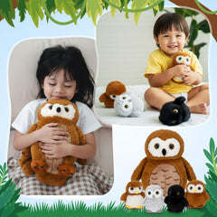Hollowfly baby yellow owl plush in gentle colors