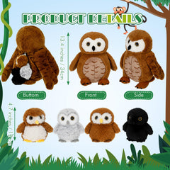 Hollowfly owl plush set in gift packaging for birthdays