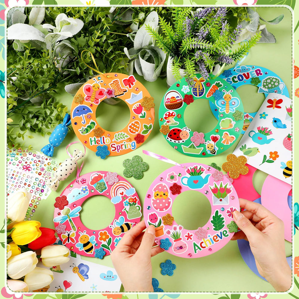 Hollowfly spring theme stickers collection enhances your wreath designs with vibrant detail