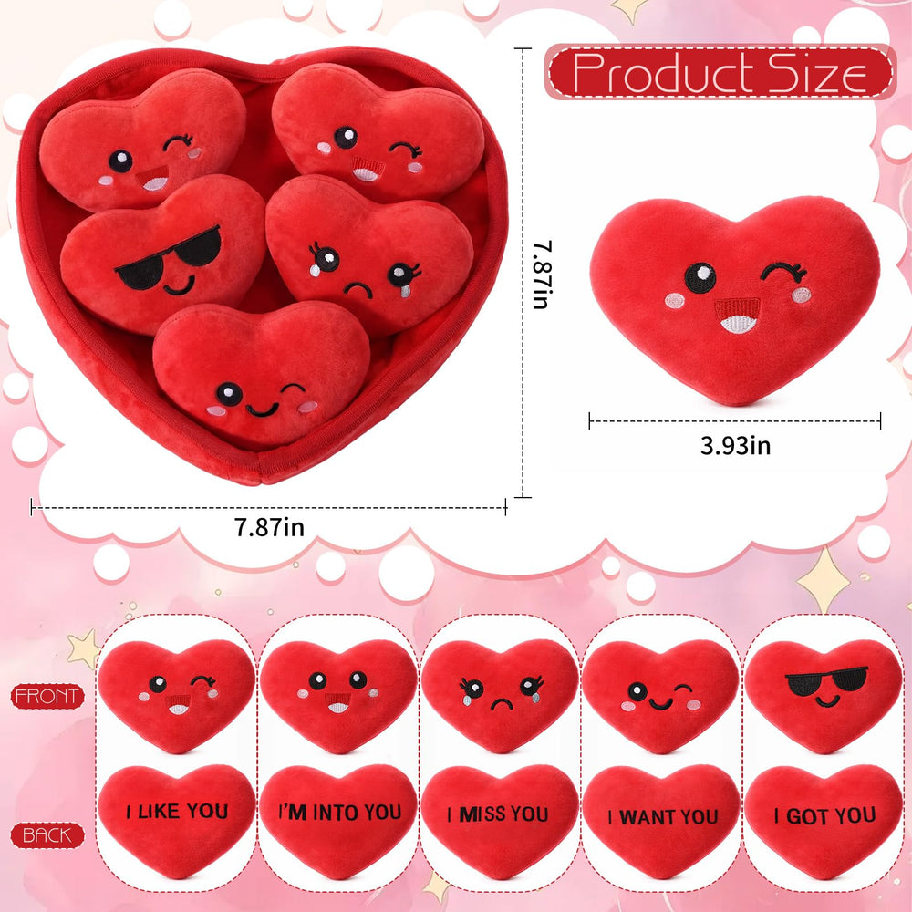 Hollowfly valentines heart plush I Like You with a desk-friendly message