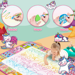 Hollyhi Aqua Water Doodle Mat pens demonstrate mess-free water drawing sessions.