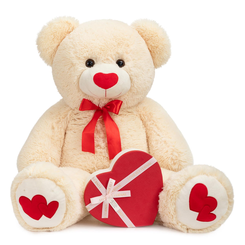 HollyHOME 36-inch beige teddy bear full view for cozy hugs