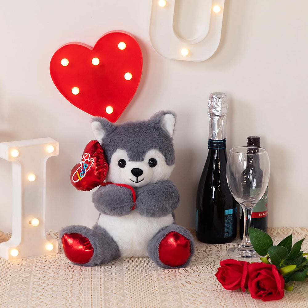 HollyHOME husky stuffed animal, 10-inch cuddle companion for kids.