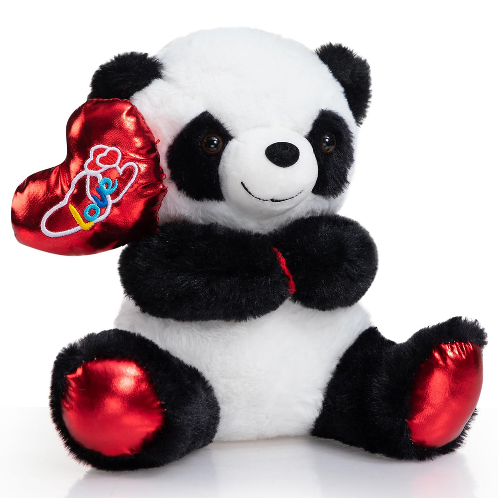 HollyHOME panda plush displayed on a shelf as cute decor.
