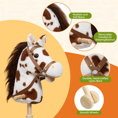 HollyHOME stick horse 36-inch size shown on floor for scale