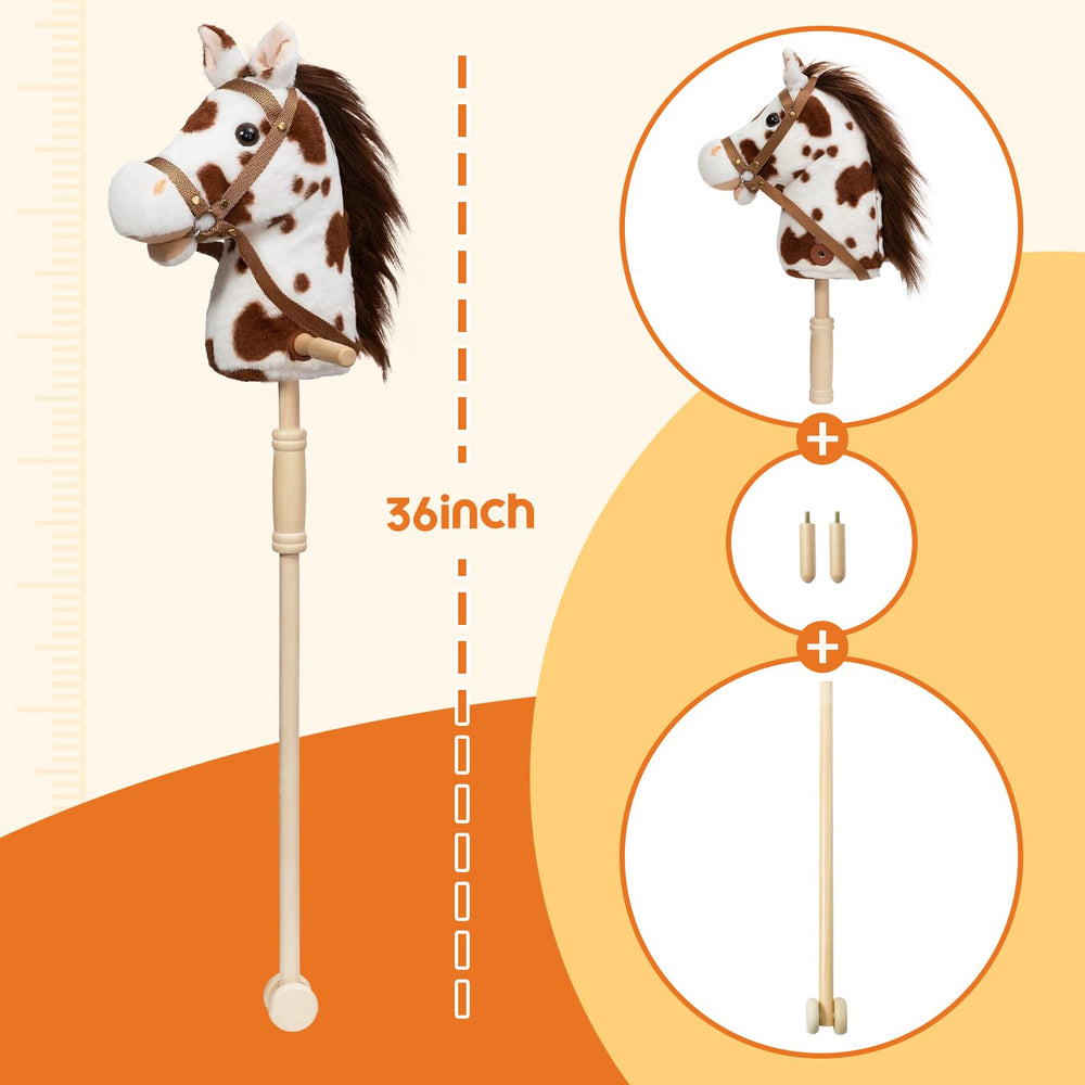 HollyHOME stick horse assembly instructions showing easy setup