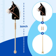 HollyHOME stick horse plush stands 36 inches tall for growing riders.