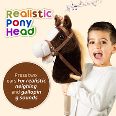 HollyHOME wooden stick and sturdy wheels support active play.