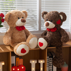 HollyHOME teddy bear heart patches on cheeks add charm