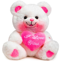 HollyHOME teddy bear heart white, ideal for cuddles and keepsake memories