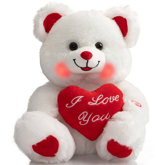 HollyHOME Teddy Bear Heart, cozy gift with I love you message and plush finish