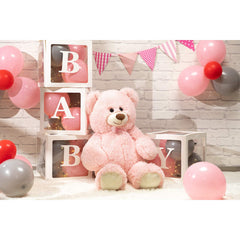 HollyHOME pink teddy bear plush fabric close-up highlights soft texture