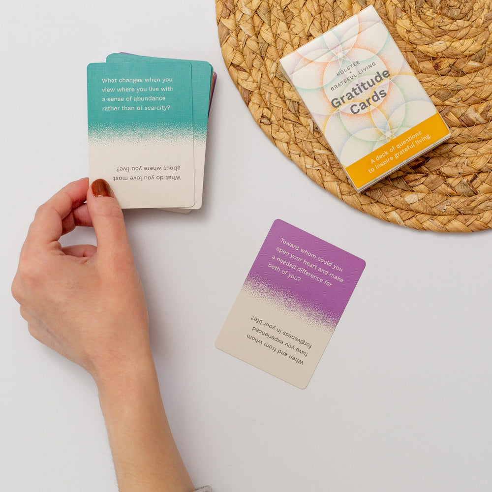 Holstee Gratitude Cards five color themes: color-coded prompts to organize grateful living.