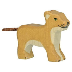 Holztiger Little Lion standing toy figure ideal for imaginative play and tactile learning
