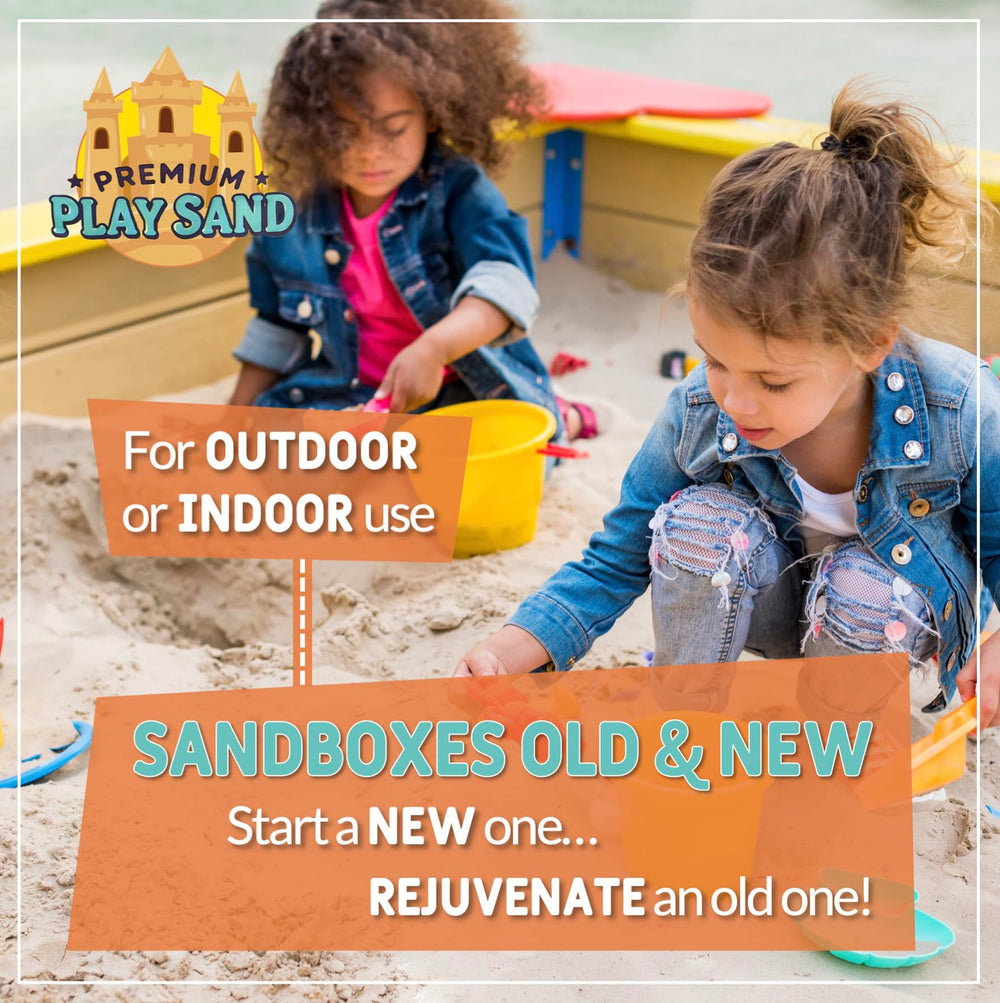 Home and Country USA Play Sand spread on a sunny beach setup for outdoor fun.
