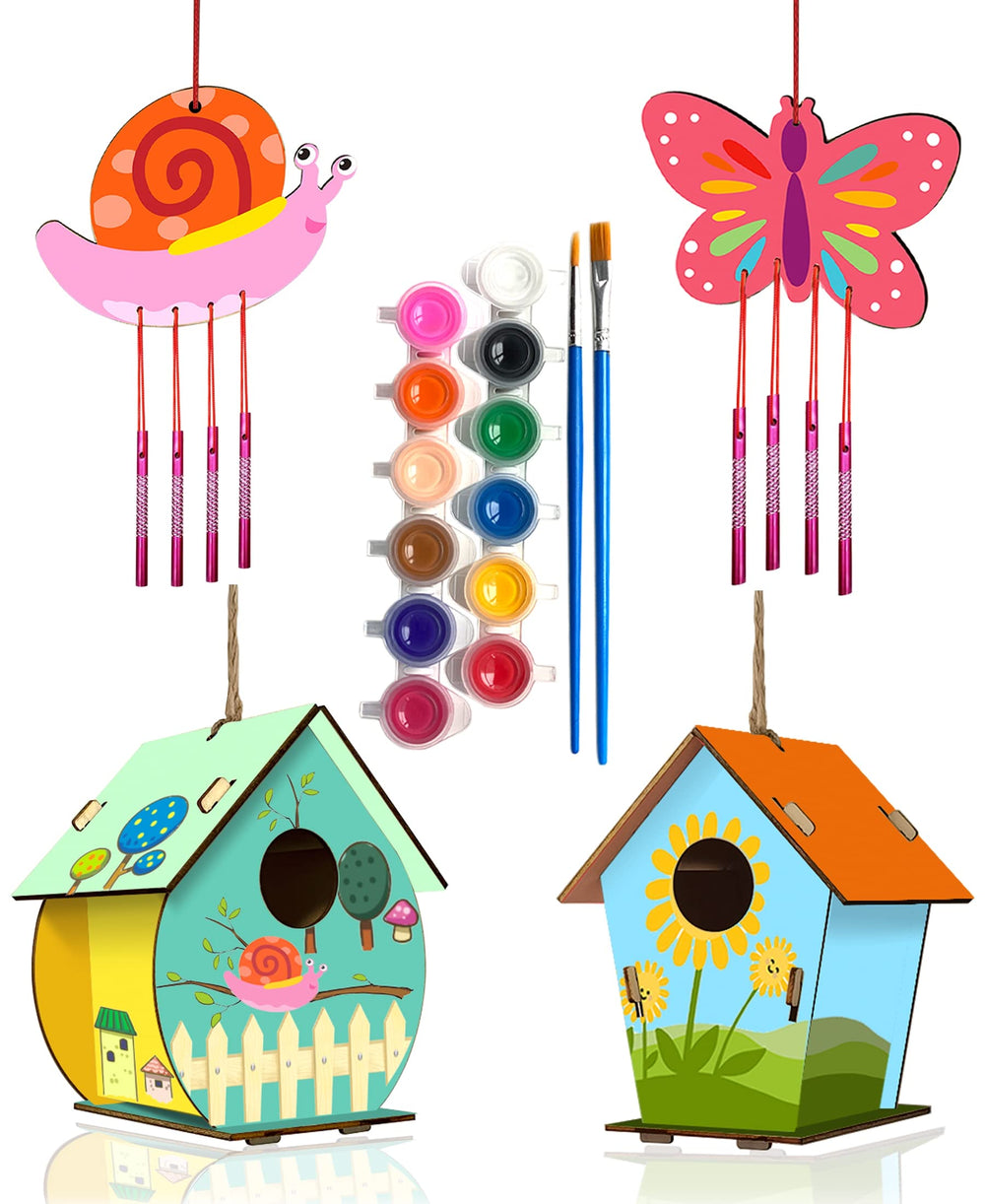 Home Composer bird house kit in color box, perfect gift for kids' creative play.