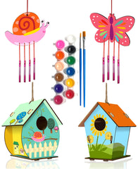 Home Composer bird house kit in color box, perfect gift for kids' creative play.